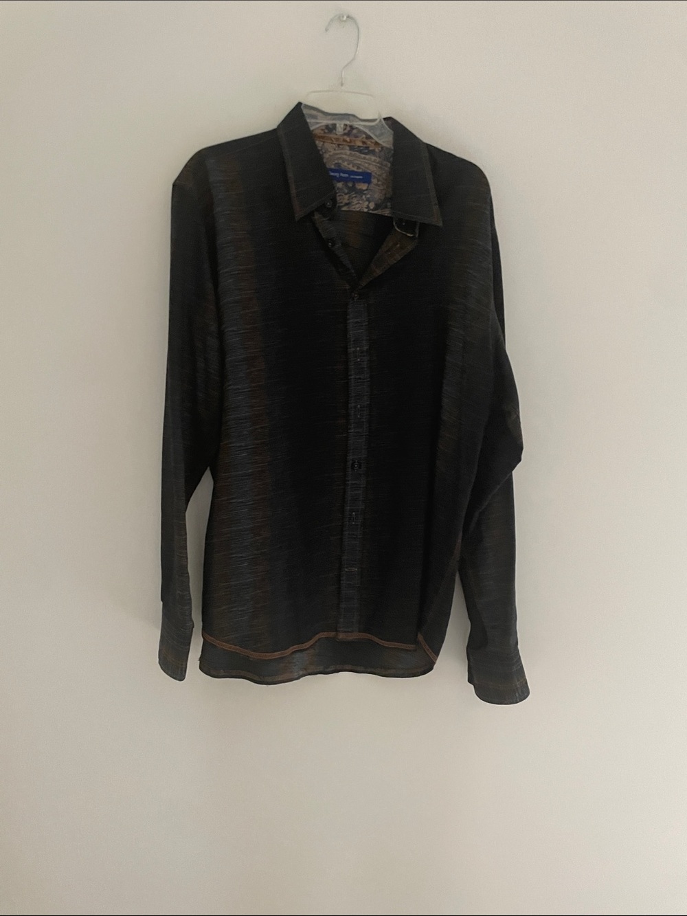 Georg Roth men’s Dark Charcoal Long-Sleeve Button-Down Shirt